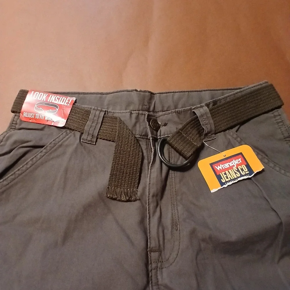 Wrangler Jeans Boy Youth 14 Husky Grey Adjustable Waist Cargo Pant